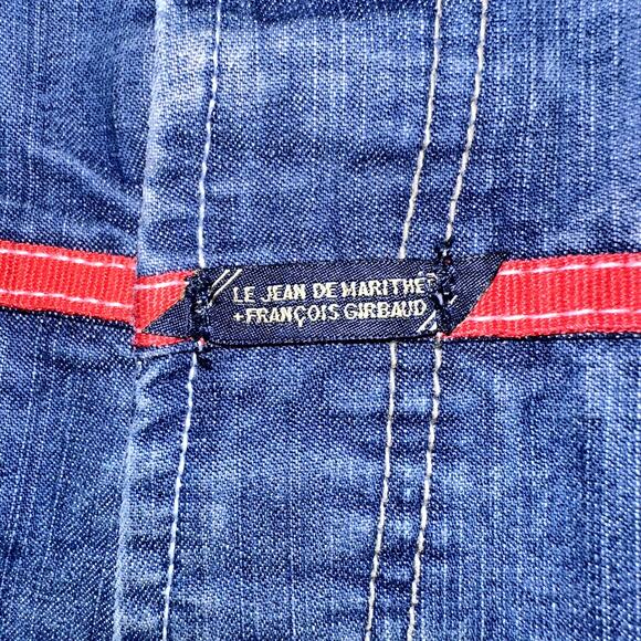 Vintage Marithe Francois Girbaud Men Sz 38M Baggy Wide Leg Red Trim 90s Y2K Jean - Picture 4 of 15